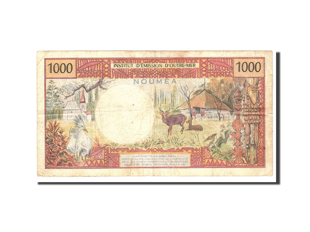 Banknote, New Caledonia, 1000 Francs, 1971, Undated, KM:64a, VF(20-25)