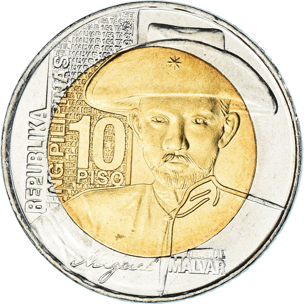 Coin, Philippines, 10 Piso, 2015, 150ème anniversaire de la naissance de Miguel