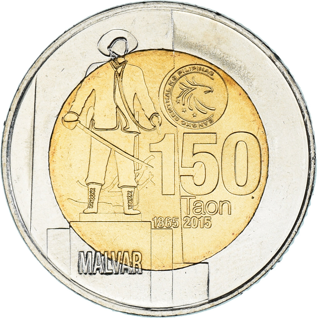 Coin, Philippines, 10 Piso, 2015, 150ème anniversaire de la naissance de Miguel