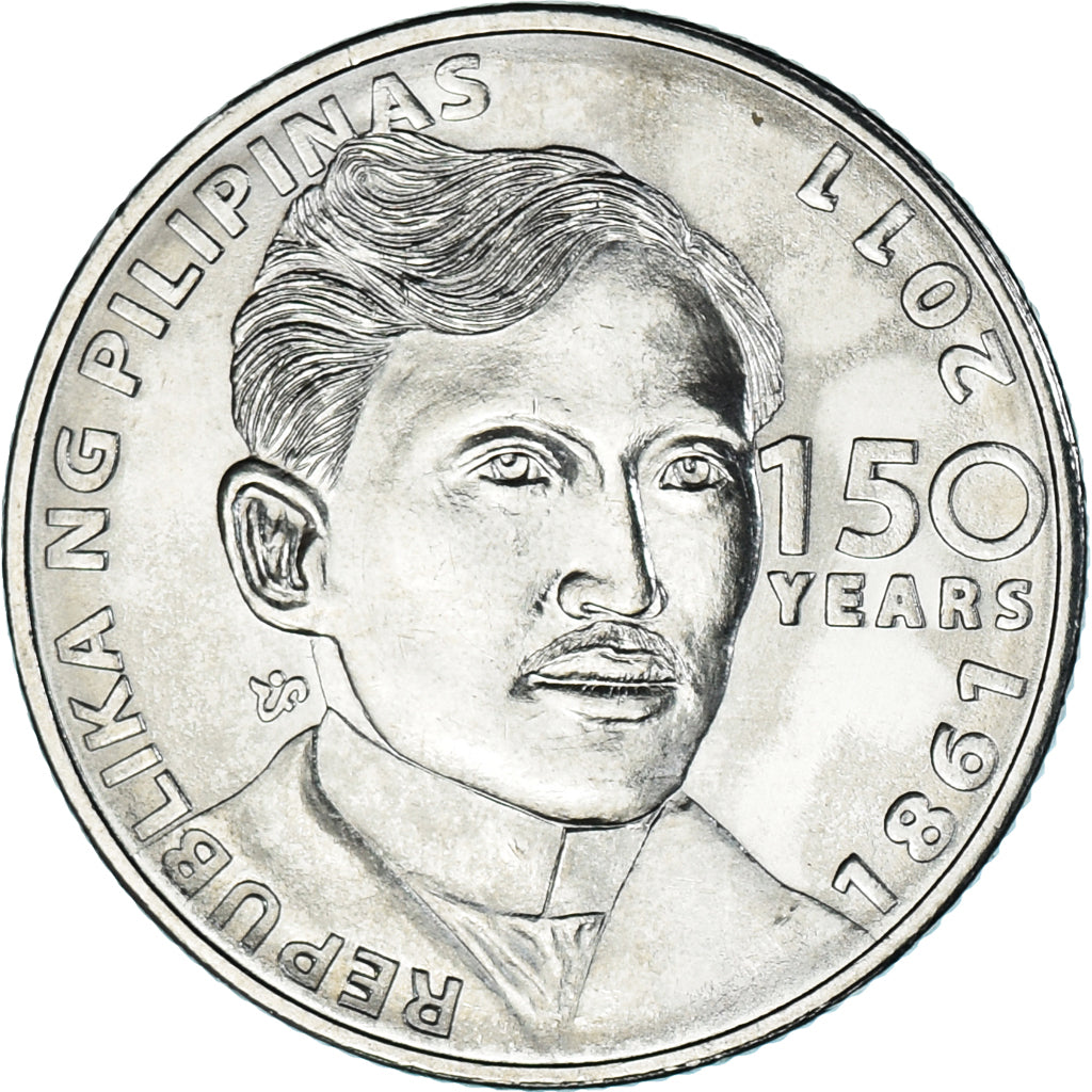 Coin, Philippines, Piso, 2011, Jose Rizal 150th Birth Anniversary, MS(63)