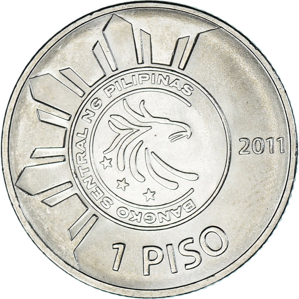 Coin, Philippines, Piso, 2011, Jose Rizal 150th Birth Anniversary, MS(63)