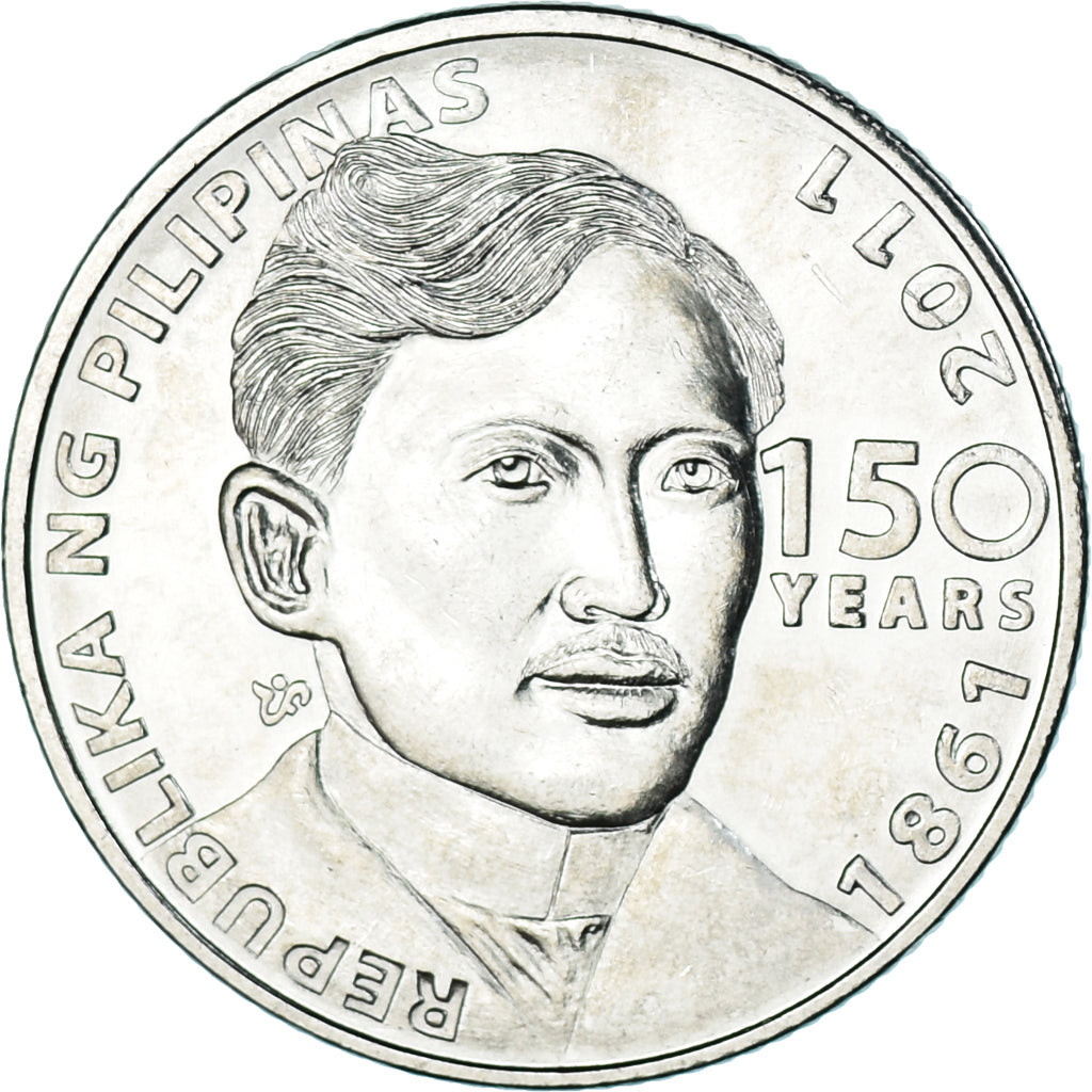 Coin, Philippines, Piso, 2011, Jose Rizal 150th Birth Anniversary, MS(63)