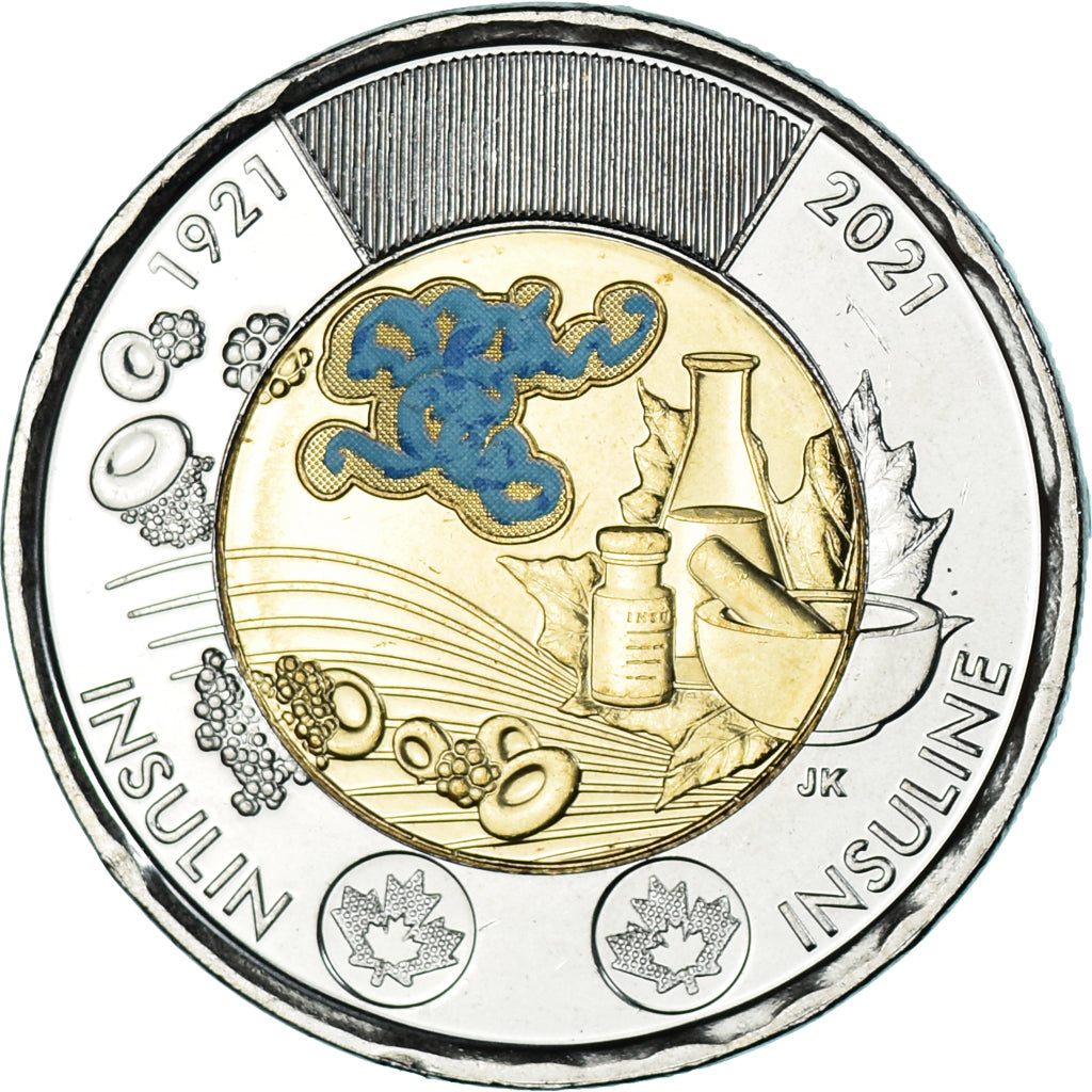 Moneta, Canada, Découverte de l'insuline, 2 Dollars, 2021, Colorized, SPL