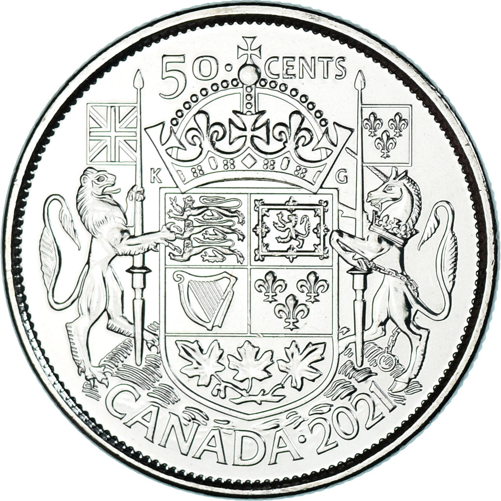 Coin, Canada, Georges VI., 50 Cents, 2021, MS(63), Nickel plated steel, KM:New