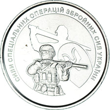 Coin, Ukraine, 10 Hryven, 2022, forces d'opérations spéciales, MS(63), Zinc