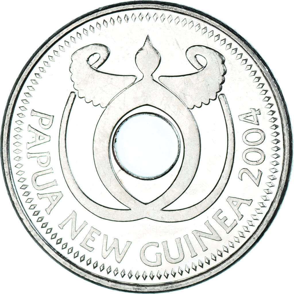 Moeda, Papua-Nova Guiné, Kina, 2004, MS(63), Aço Niquelado, KM:6a