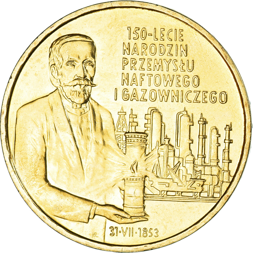 Coin, Poland, 2 Zlote, 2003, Petroleum and Gas Industry 150th Anniversary
