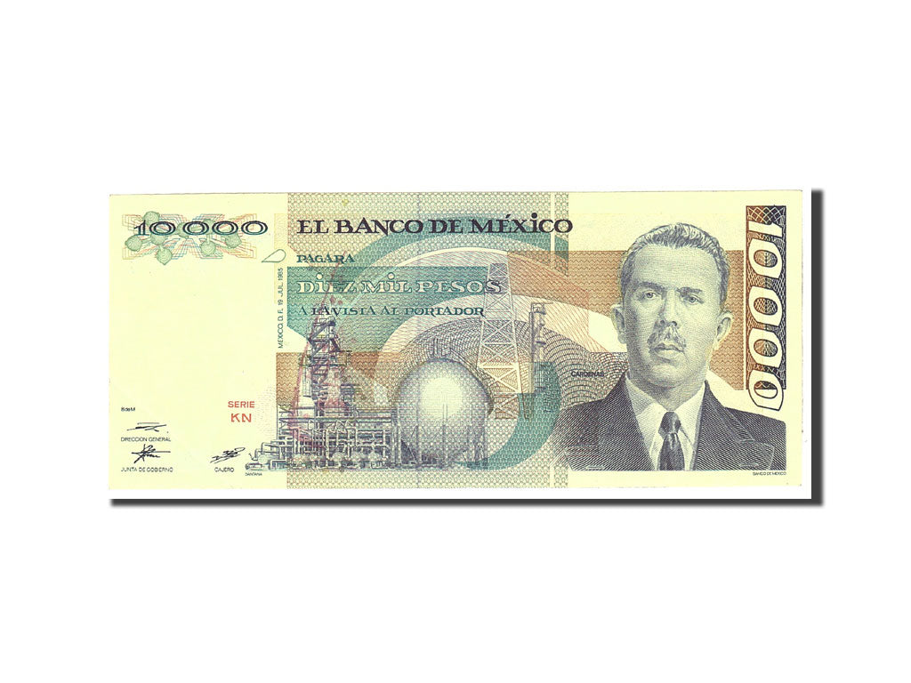 Mexico, 10,000 Pesos, 1985, KM:89a, 1985-07-19, AU(55-58)