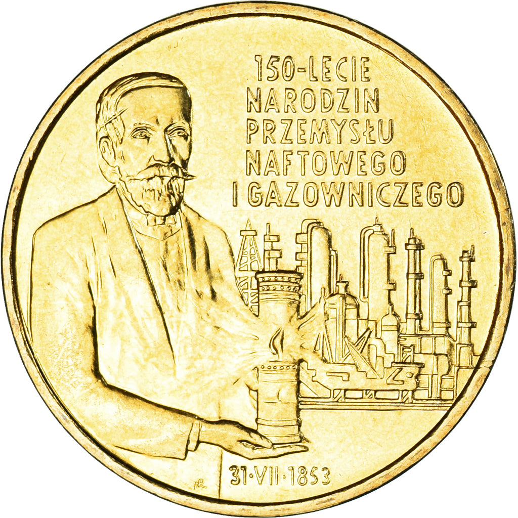 Coin, Poland, 2 Zlote, 2003, Warsaw, Petroleum and Gas Industry 150th
