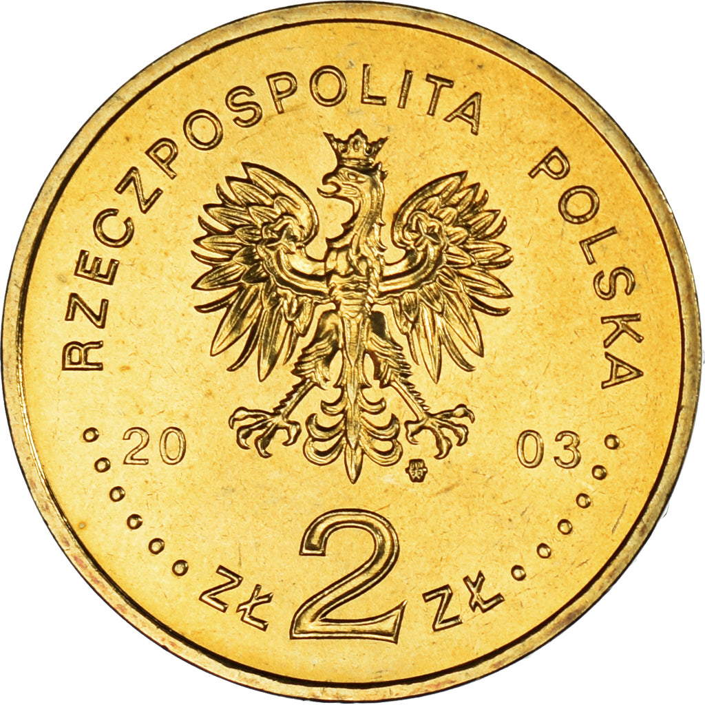 Coin, Poland, 2 Zlote, 2003, Warsaw, MS(63), Brass, KM:473
