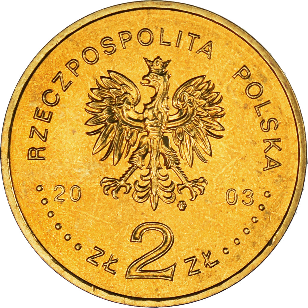 Coin, Poland, 2 Zlote, 2003, Warsaw, MS(63), Brass, KM:473