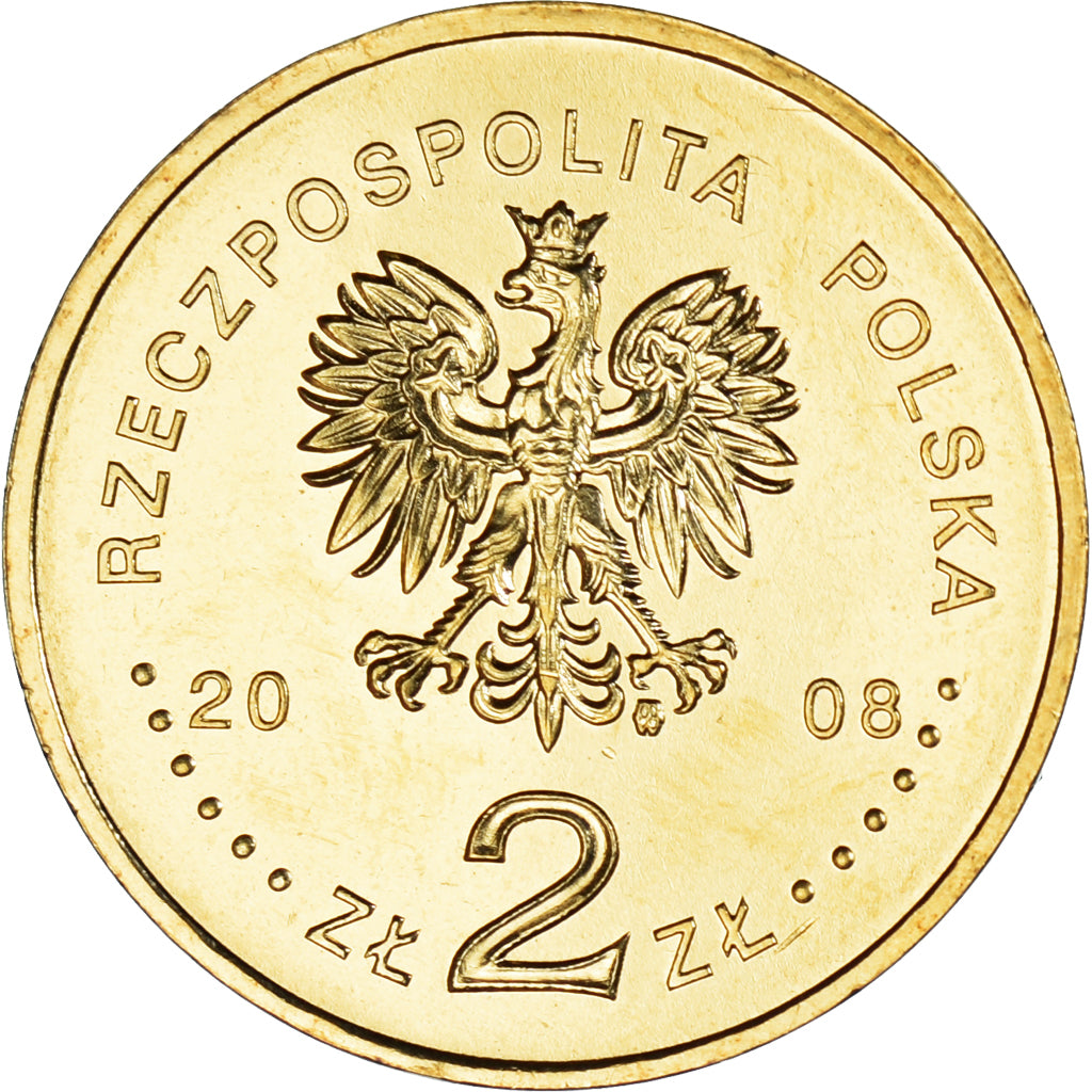 Moneta, Polonia, 2 Zlote, 2008, Warsaw, Lomza., SPL, Ottone, KM:616