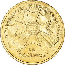 Moeda, Polónia, 2 Zlote, 2008, Warsaw, 90th Anniversary of Regaining Freedom