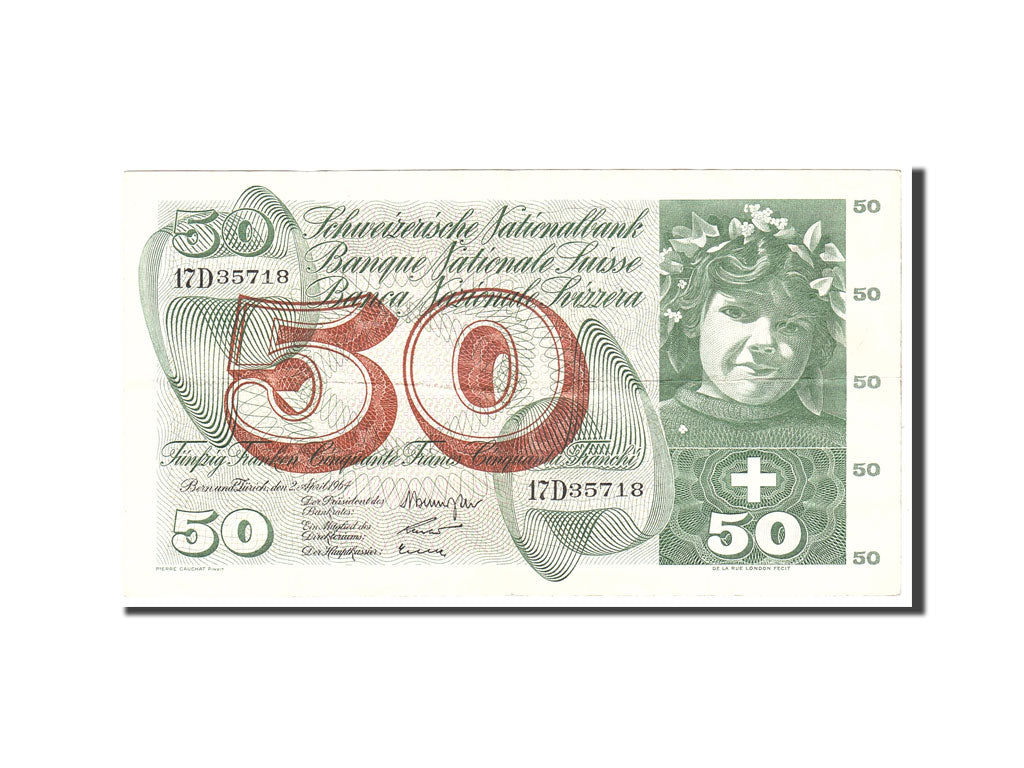 Switzerland, 50 Franken, 1964, KM:48d, 1964-04-02, EF(40-45)