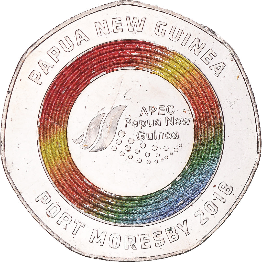 Moneta, Papua Nuova Guinea, 50 Toea, 2018, Port Moresby colorisée, SPL