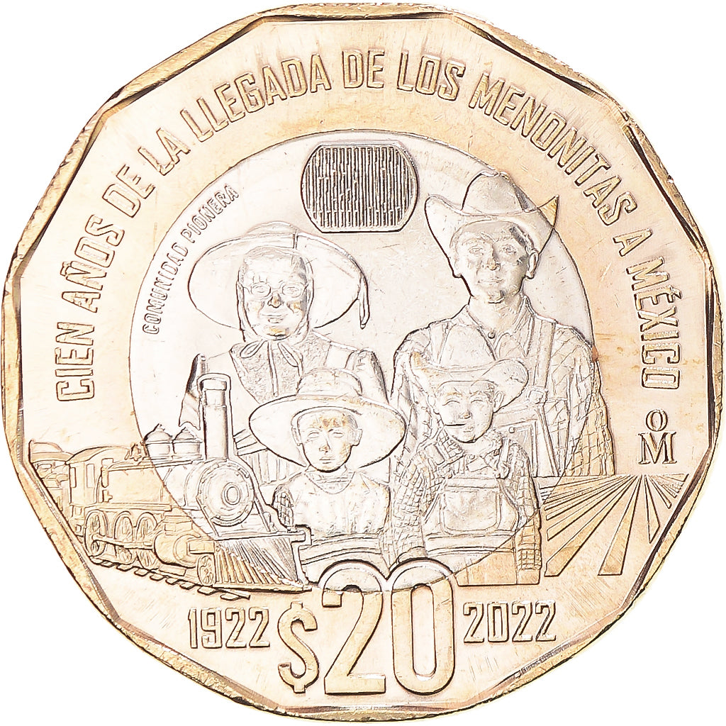 Monnaie, Mexique, 20 Pesos, 2022, 100th Anniversary of the Arrival of the