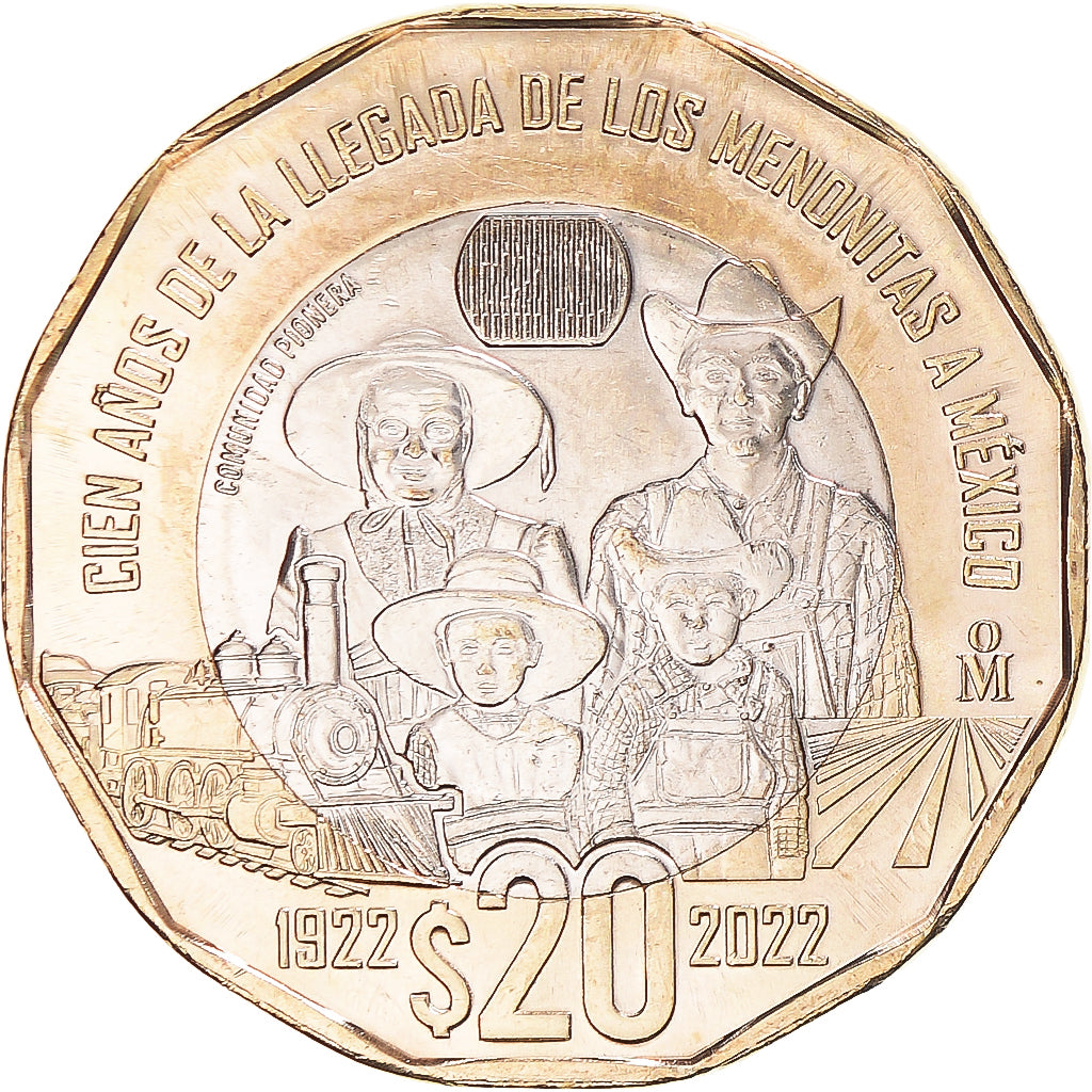 Moneda, México, 20 Pesos, 2022, 100th Anniversary of the Arrival of the