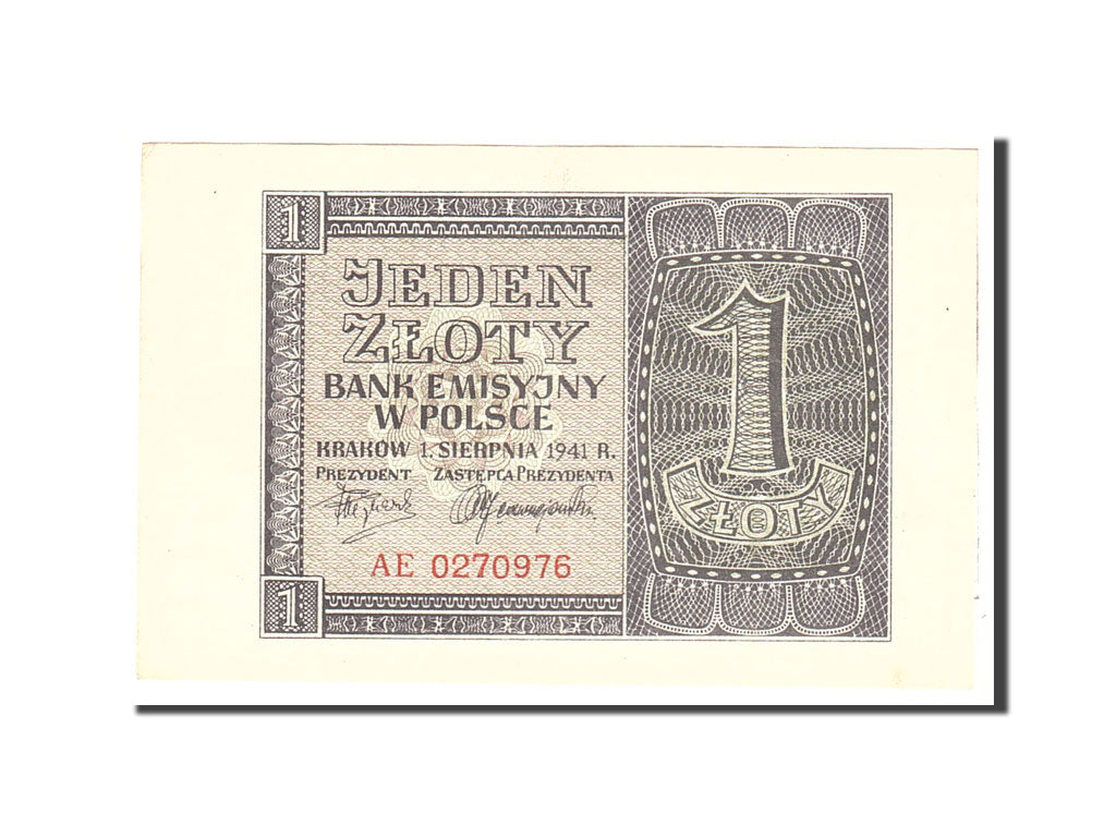 Poland, 1 Zloty, 1941, 1941-08-01, KM:99, UNC(63)
