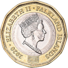 Coin, Falkland Islands, Pound, 2020, Elizabeth II, MS(63), Bi-Metallic