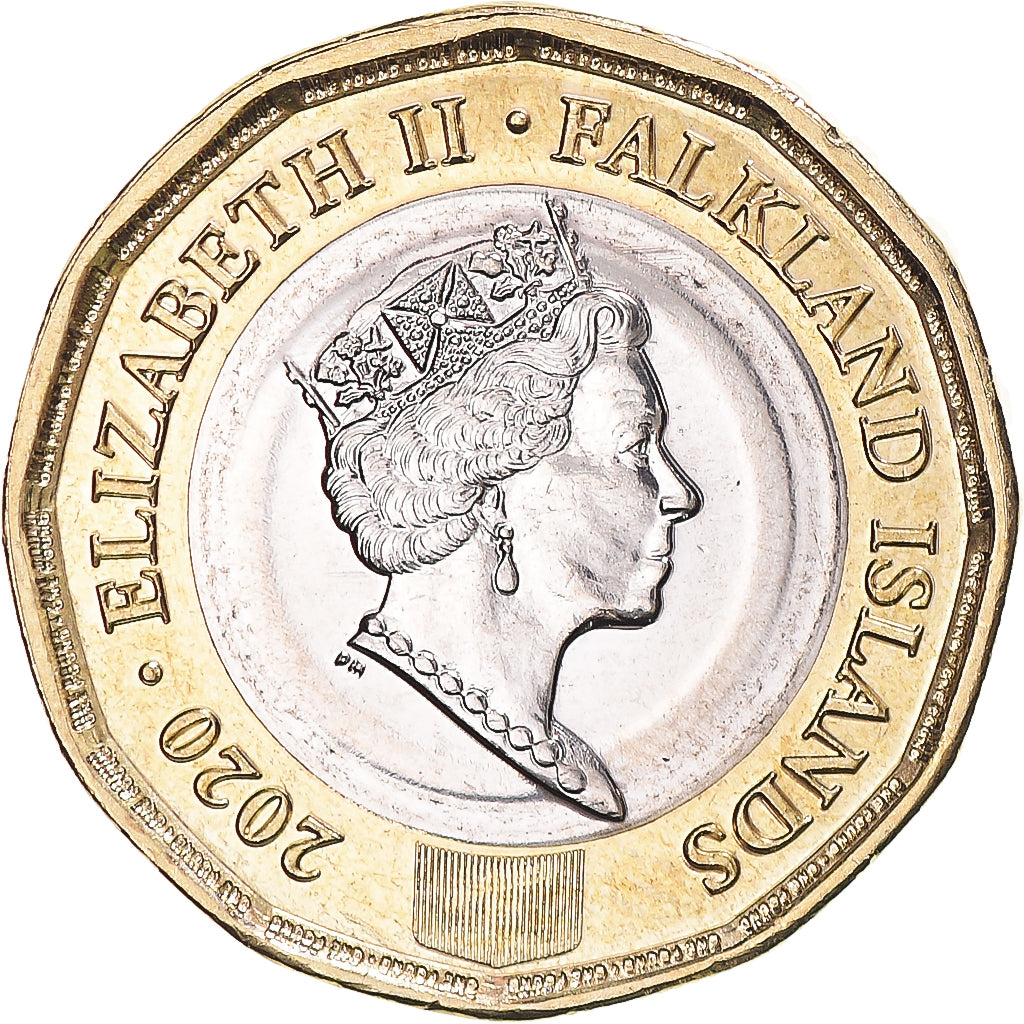 Coin, Falkland Islands, Pound, 2020, Elizabeth II, MS(63), Bi-Metallic