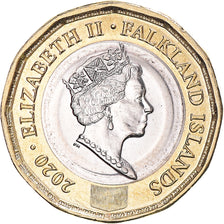 Coin, Falkland Islands, Pound, 2020, Elizabeth II, MS(63), Bi-Metallic