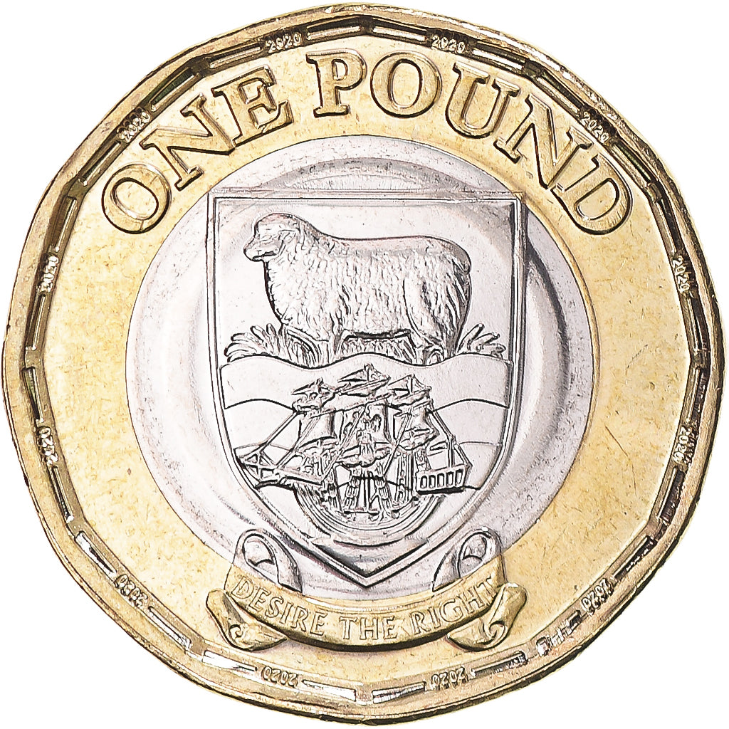 Coin, Falkland Islands, Pound, 2020, Elizabeth II, MS(63), Bi-Metallic