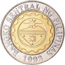 Coin, Philippines, 10 Piso, 2008, MS(63), Bi-Metallic, KM:278