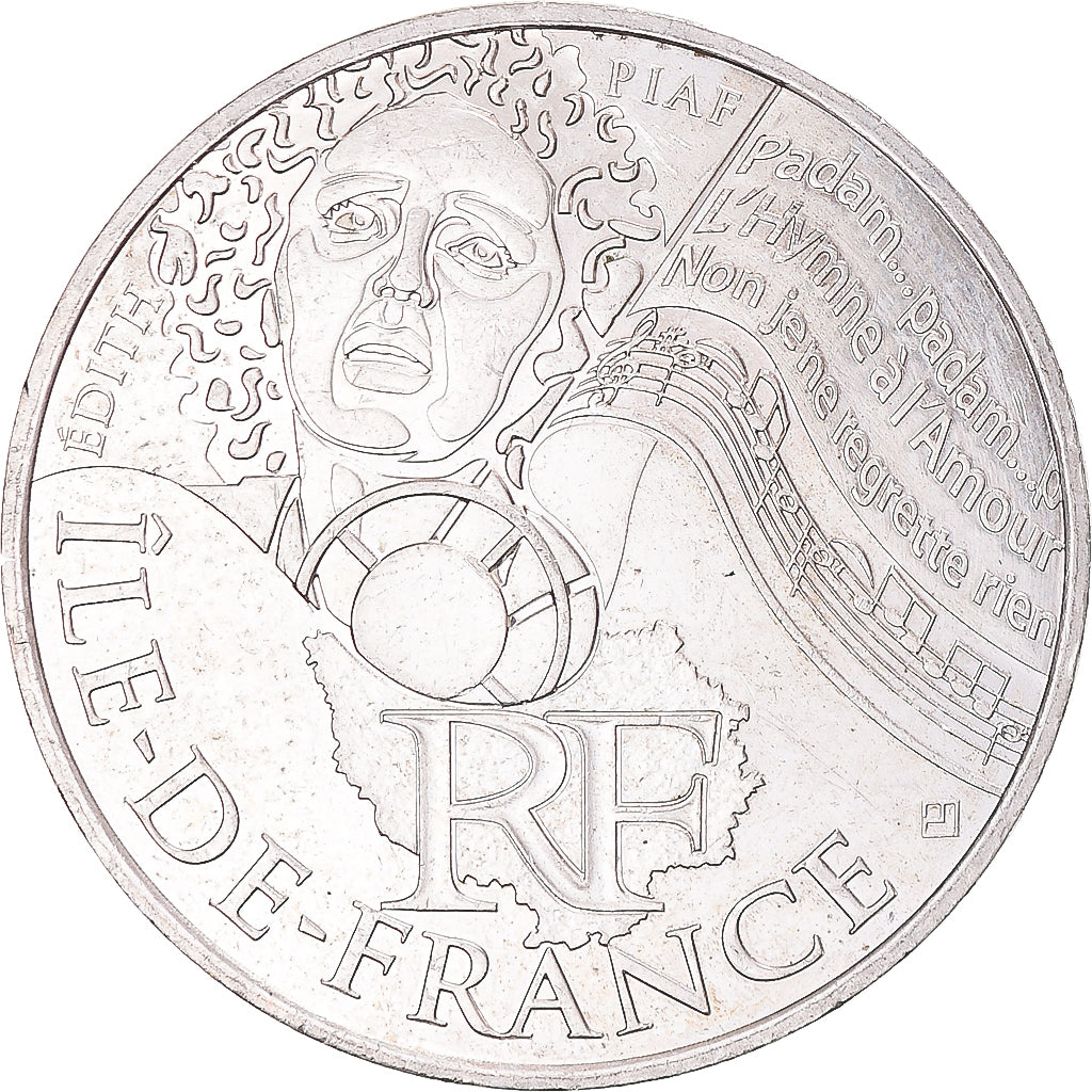 Francia, 10 Euro, 2012, Paris, Ile De France, BB+, Argento, KM:1875