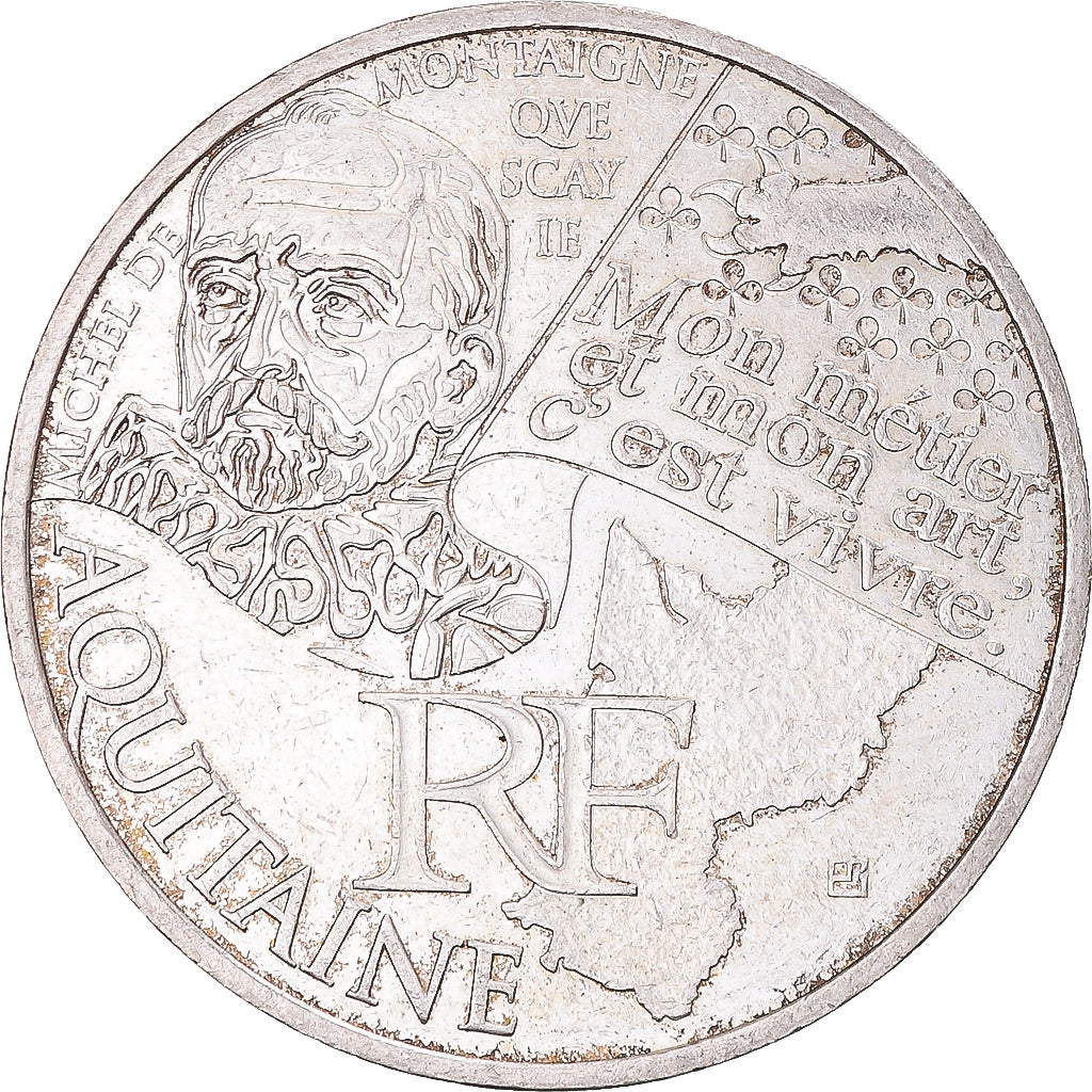 France, 10 Euro, Aquitaine, 2012, Paris, SUP, Argent, Gadoury:EU514, KM:1863