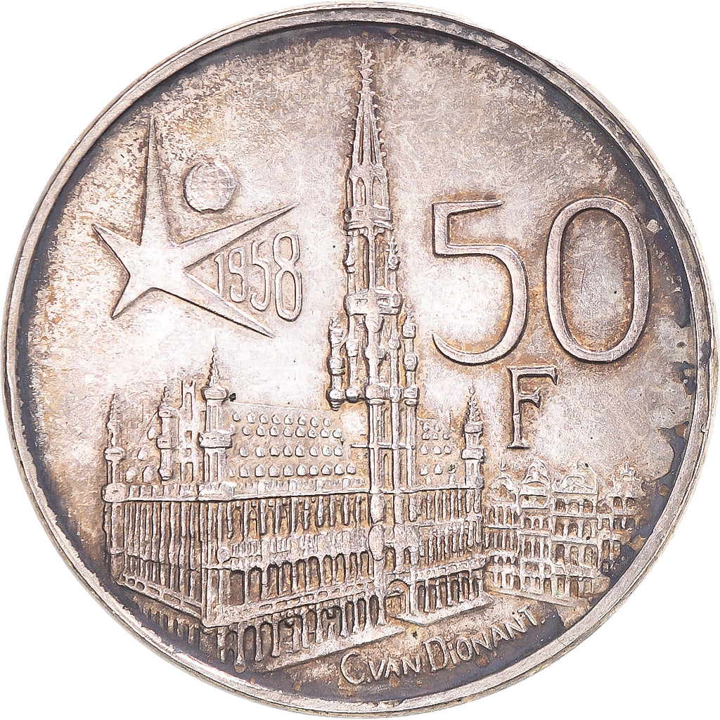 Moneta, Belgio, 50 Francs, 50 Frank, 1958, SPL-, Argento, KM:151.1