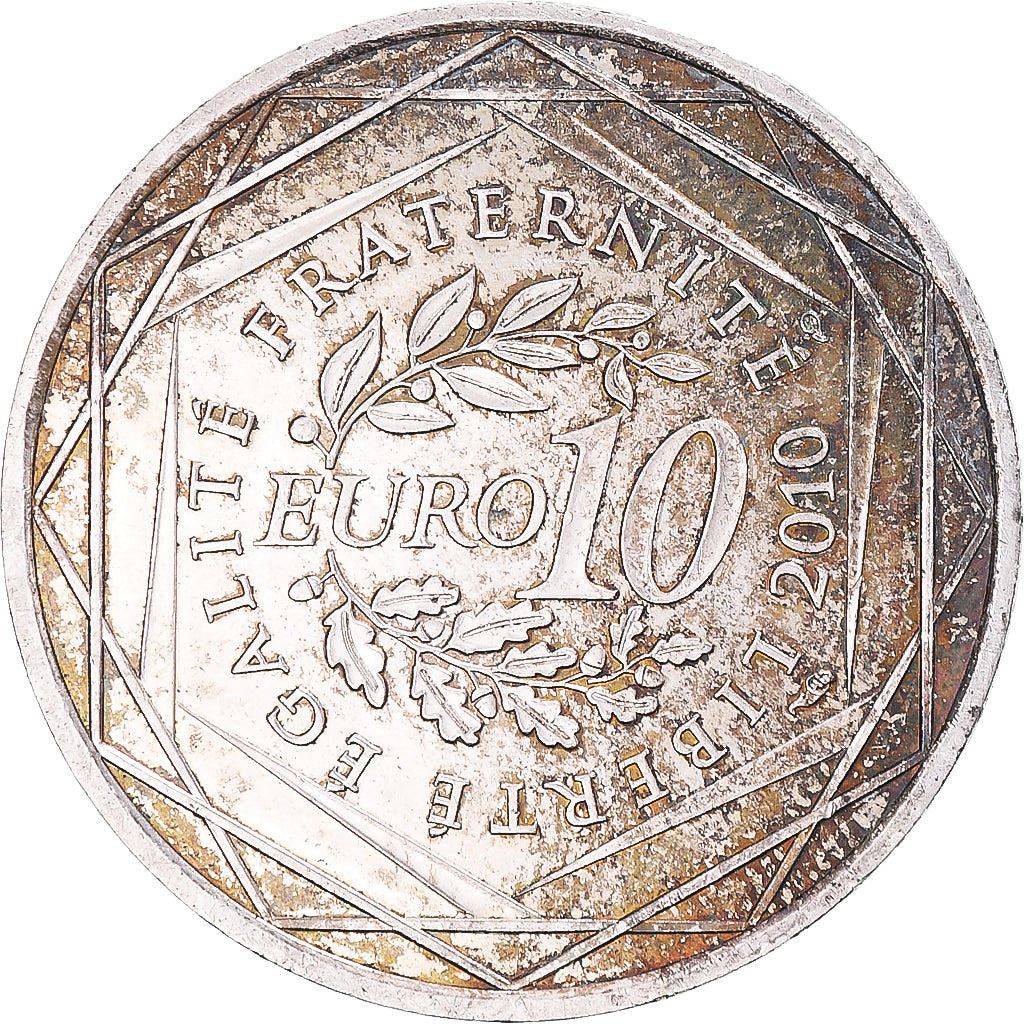 France, 10 Euro, 2010, Paris, AU(50-53), Silver, KM:1651