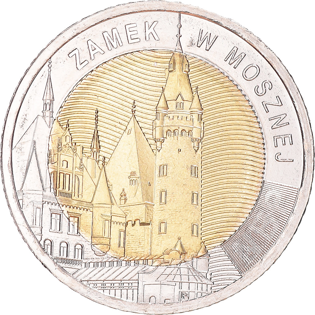Coin, Poland, 5 Zlotych, 2022, Moszna Castle, MS(63), Bi-Metallic