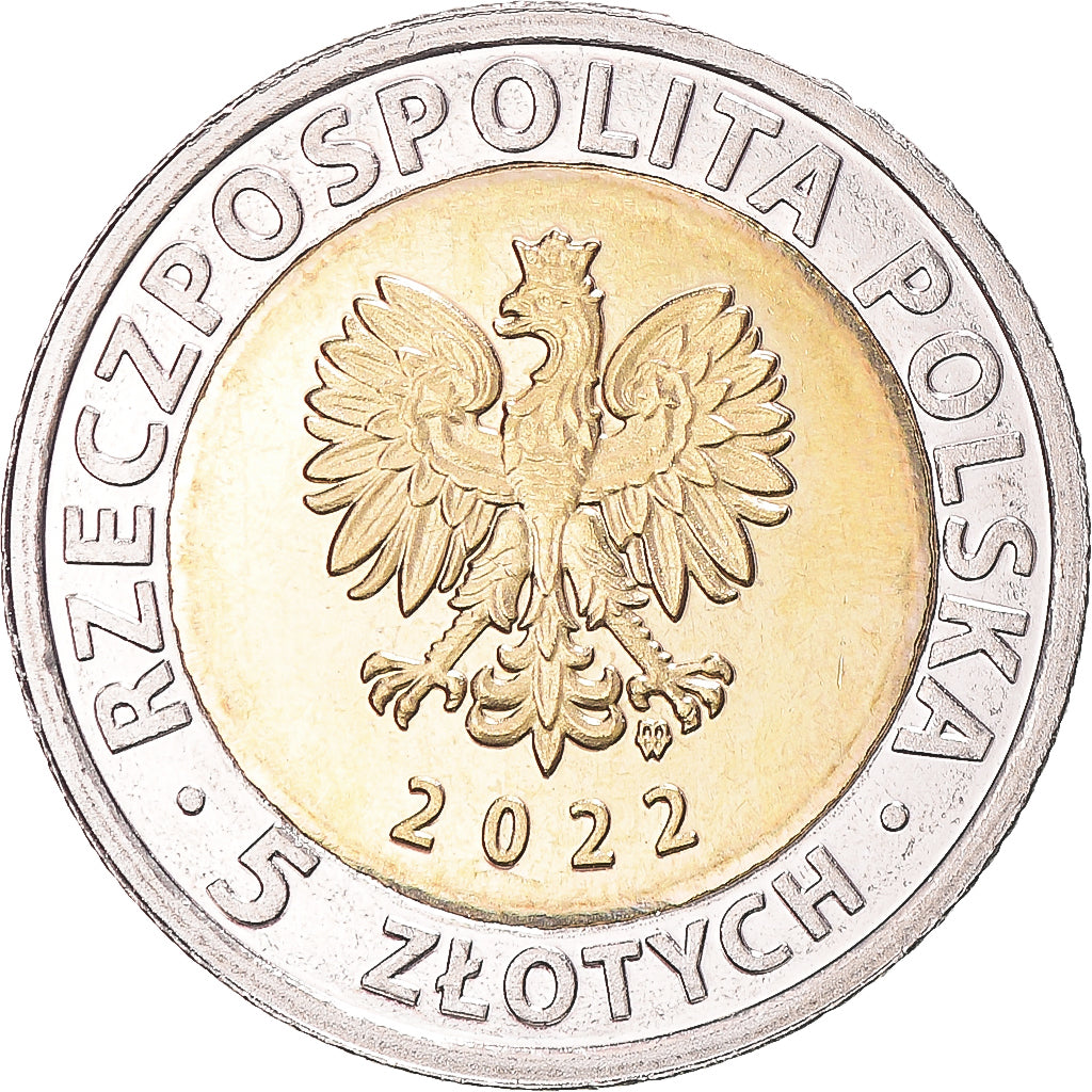Coin, Poland, 5 Zlotych, 2022, Moszna Castle, MS(63), Bi-Metallic