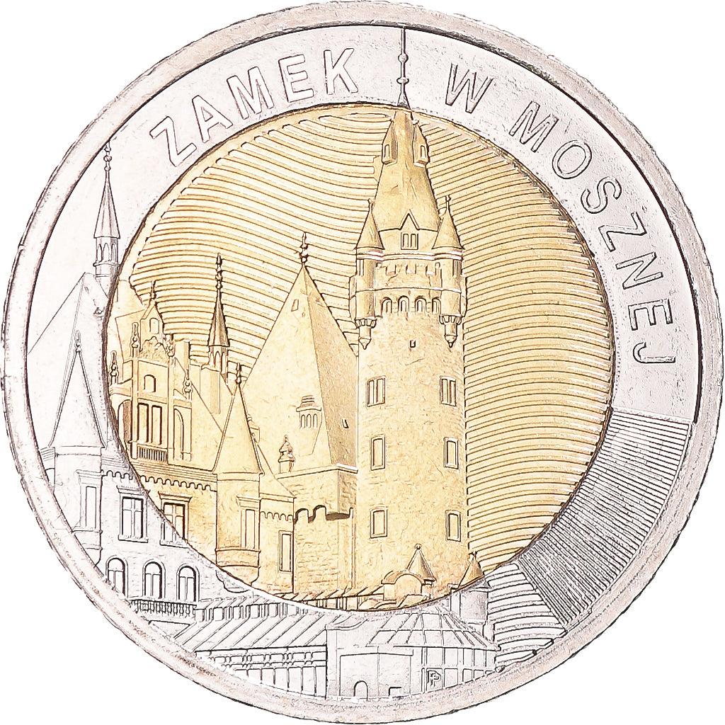 Coin, Poland, 5 Zlotych, 2022, Moszna Castle, MS(63), Bi-Metallic