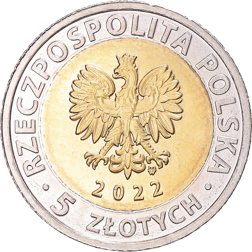 Coin, Poland, 5 Zlotych, 2022, Moszna Castle, MS(63), Bi-Metallic