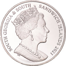 Moeda, Ilhas Geórgia do Sul e Sandwich do Sul, 2 Pounds, 2021, Pobjoy Mint