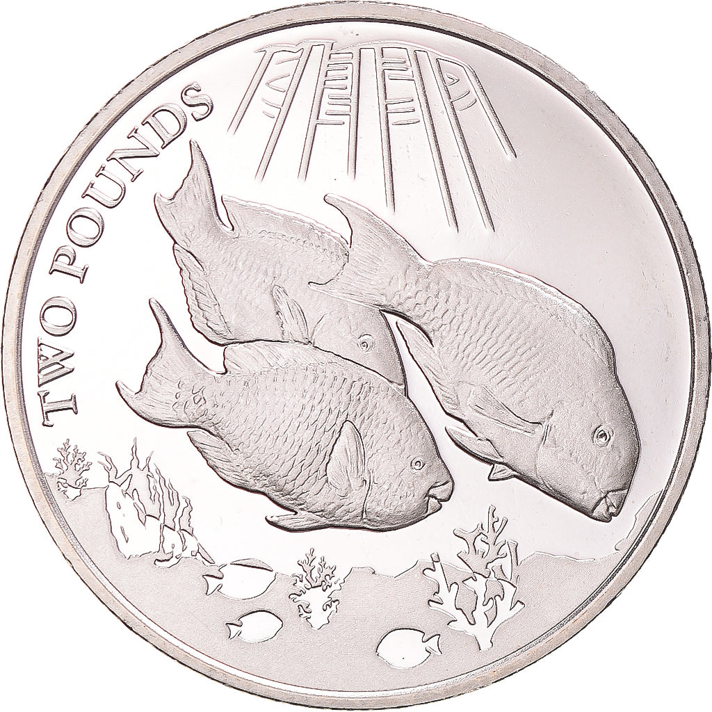 Coin, British Indian Ocean, 2 Pounds, 2021, Poisson perroquet, MS(63)