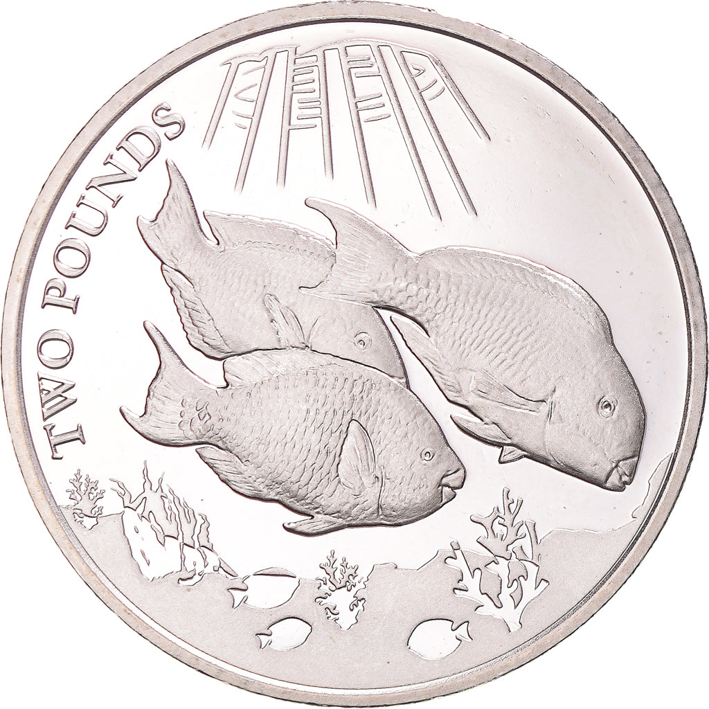Coin, British Indian Ocean, 2 Pounds, 2021, Poisson perroquet, MS(63)