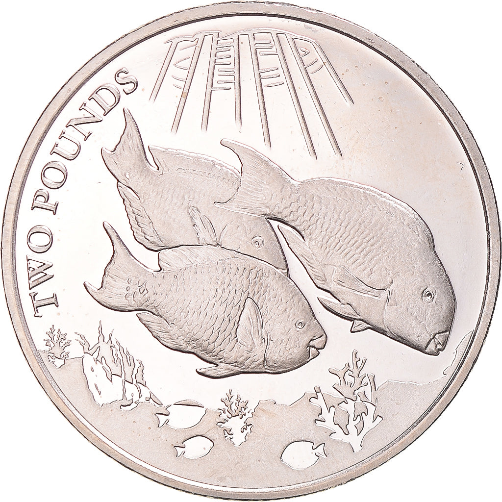Coin, British Indian Ocean, 2 Pounds, 2021, Poisson perroquet, MS(63)