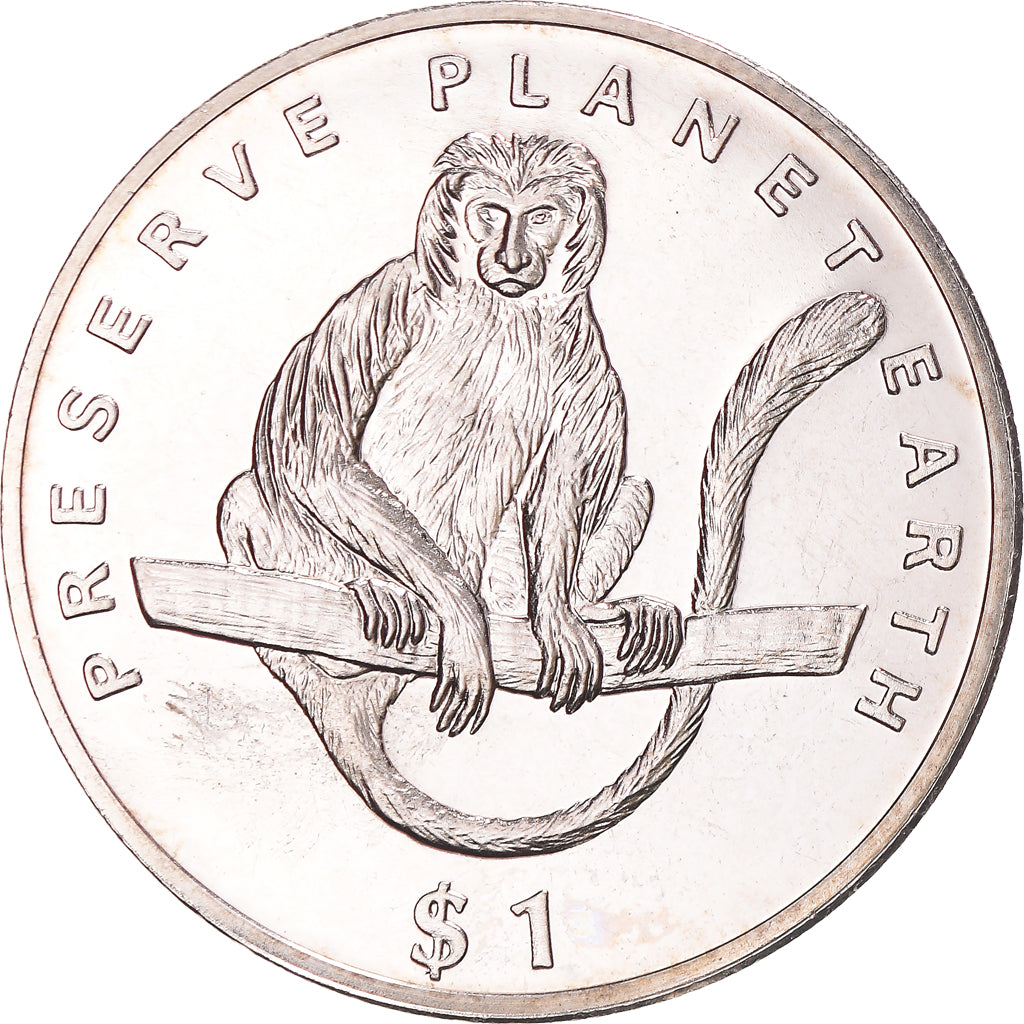 Monnaie, Érythrée, Dollar, 1994, Singes - Colobe ou Guereza, SPL