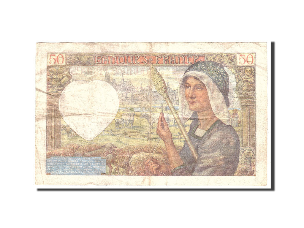 France, 50 Francs, 1942, KM:93, 1942-05-15, EF(40-45)