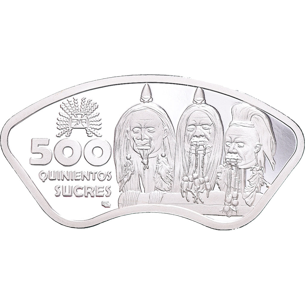 Coin, Ecuador, 500 Sucres, 2022, Shuar, MS(63), Silver plated copper-nickel