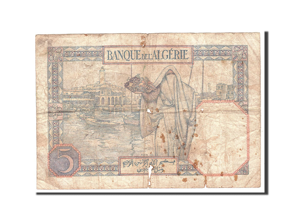 Algeria, 5 Francs, 1941, 1941-01-29, KM:77b, VG(8-10)