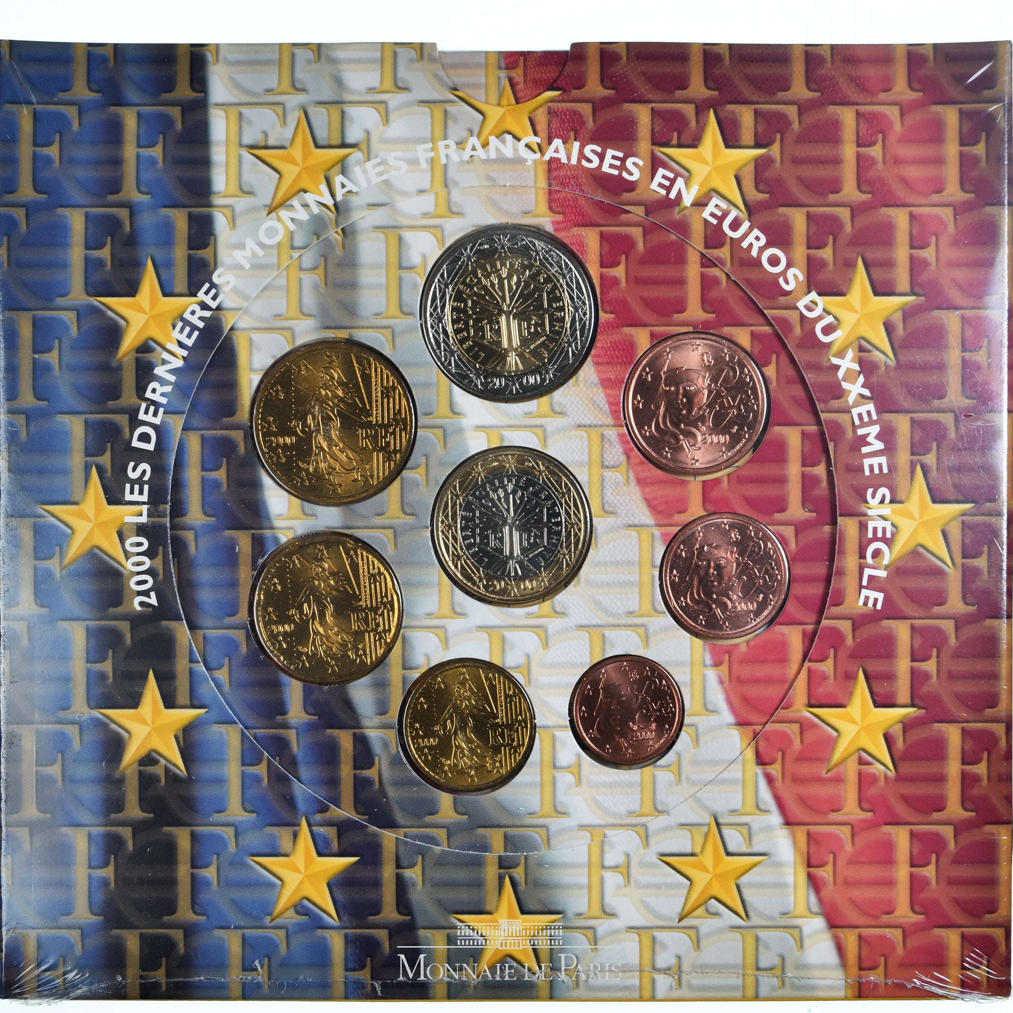 France, Monnaie de Paris, Euro-Set, 2000, FDC.BU, MS(65-70)