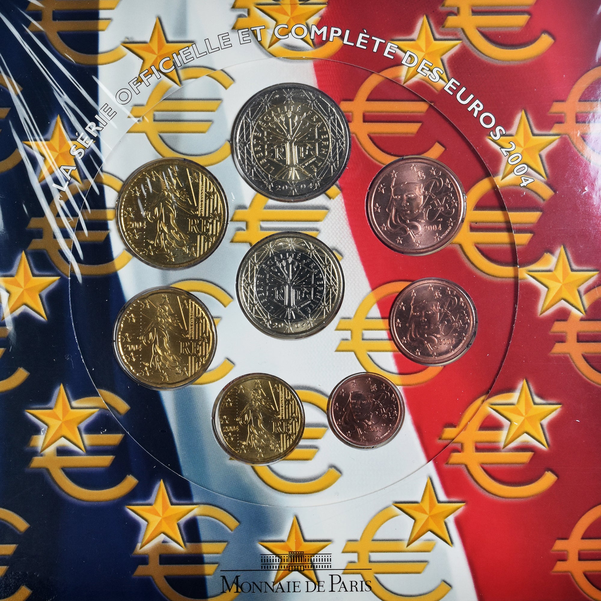 Frankrijk, 1 Cent to 2 Euro, euro set, 2004, Monnaie de Paris, BU, FDC, n.v.t.