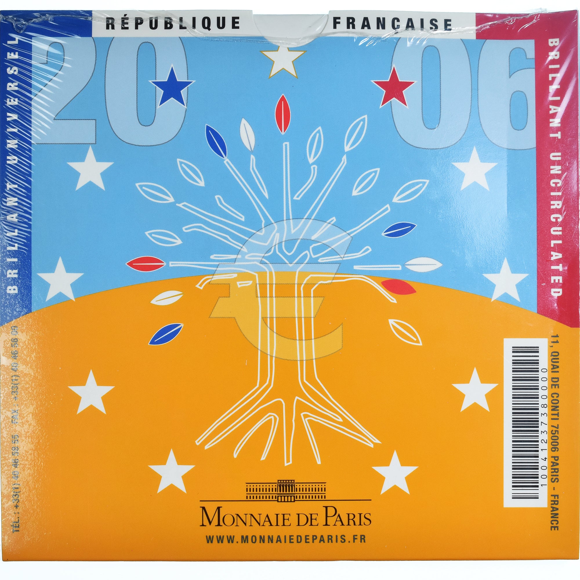 França, Monnaie de Paris, Euro-Set, 2006, FDC.BU, MS(65-70), (Sem Composição)