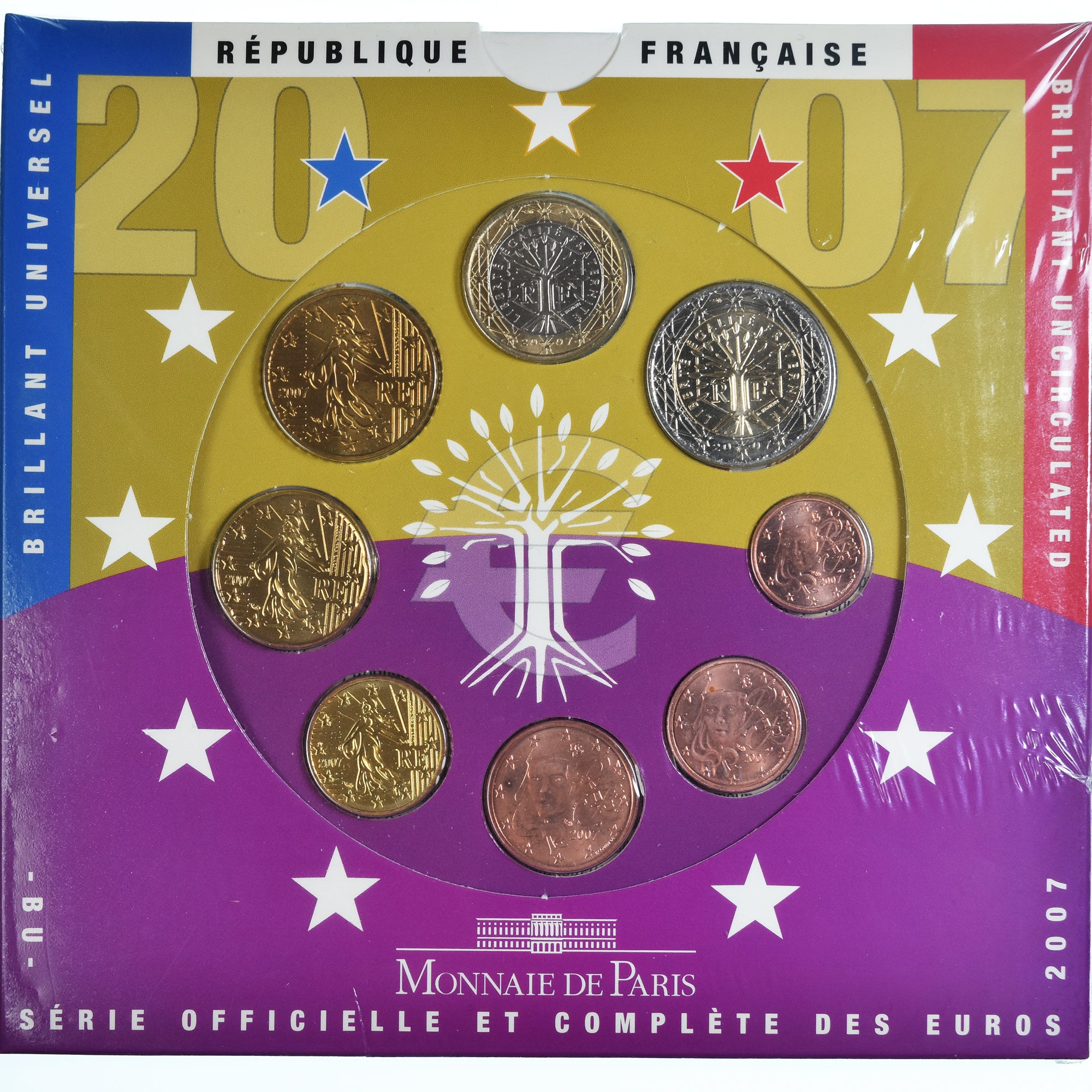 France, Monnaie de Paris, Euro-Set, 2007, BU, FDC