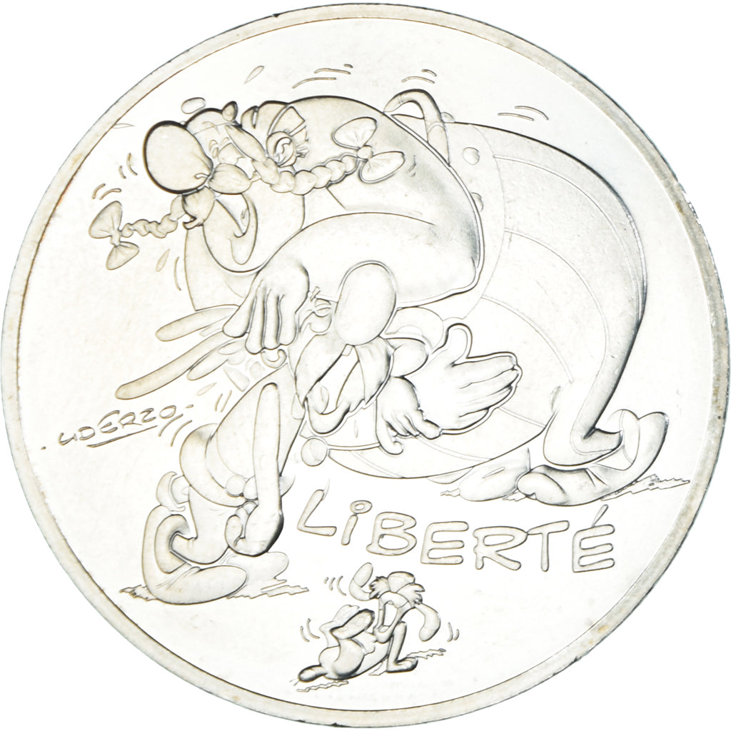 France, 10 Euro, Liberté Astérix, Obélix, 2015, Paris, MS(65-70), Silver