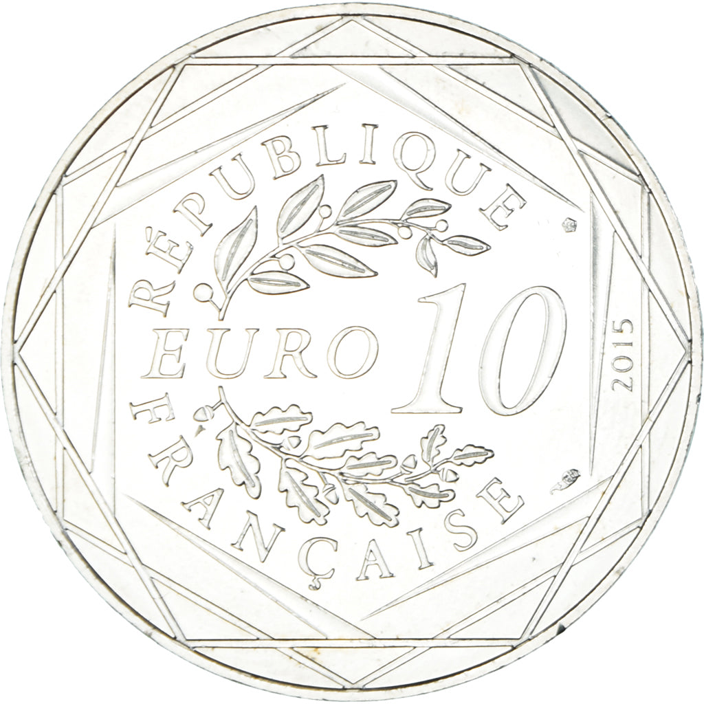 France, 10 Euro, Liberté Astérix, Obélix, 2015, Paris, MS(65-70), Silver