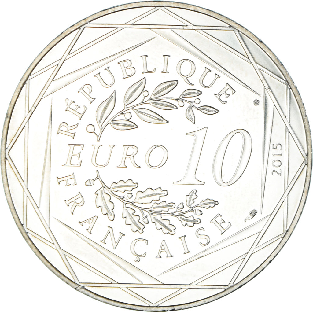 France, 10 Euro, Fraternité, Astérix, Olaf, 2015, Paris, MS(65-70), Silver